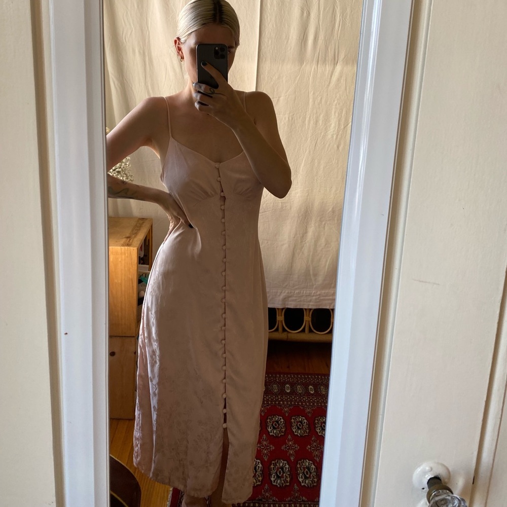 LPA blush pink satin dress SIZE SM